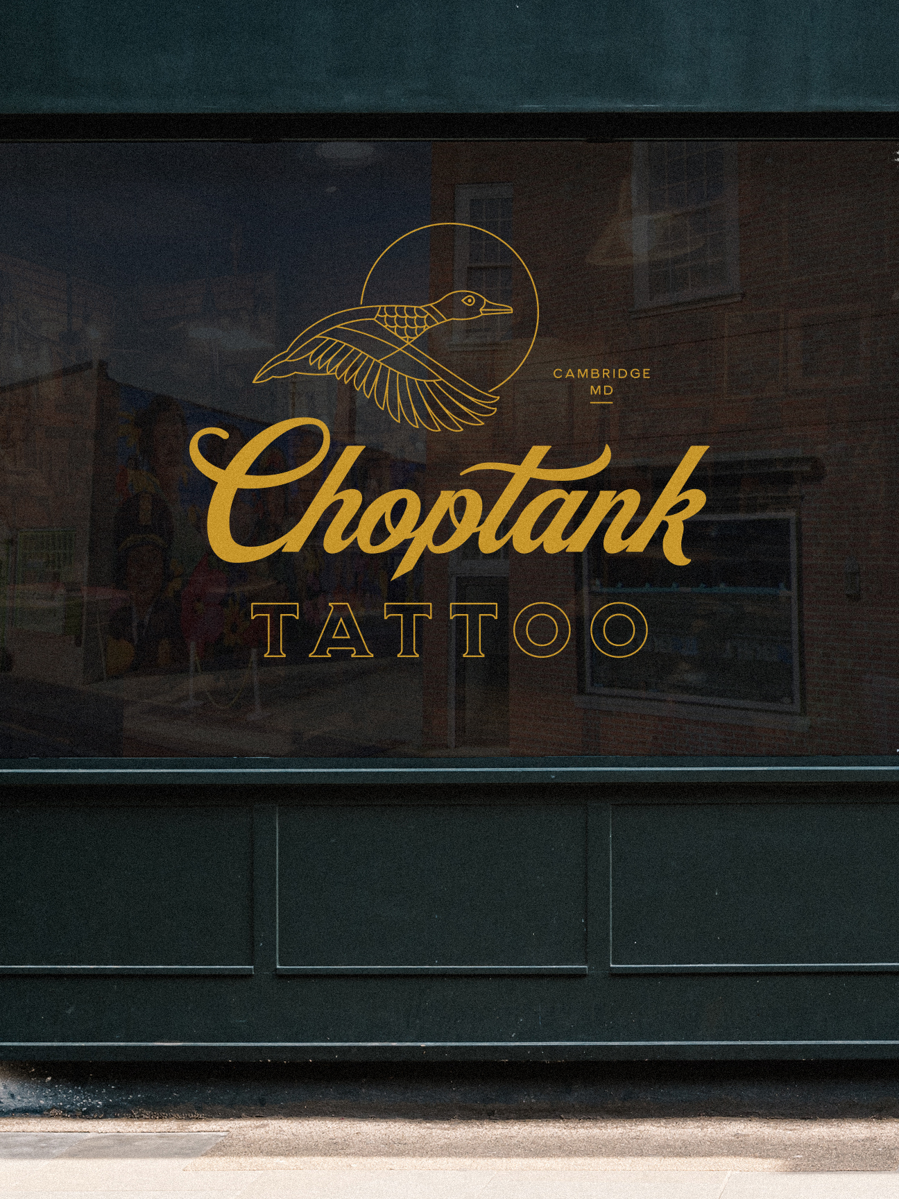 choptank tattoo window lettering