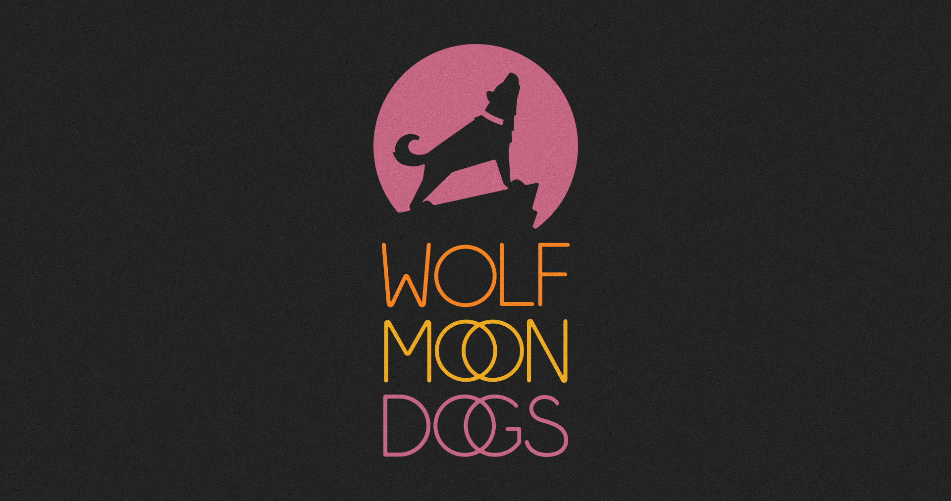 logo for Wolf Moon Dogs with stacked typemark